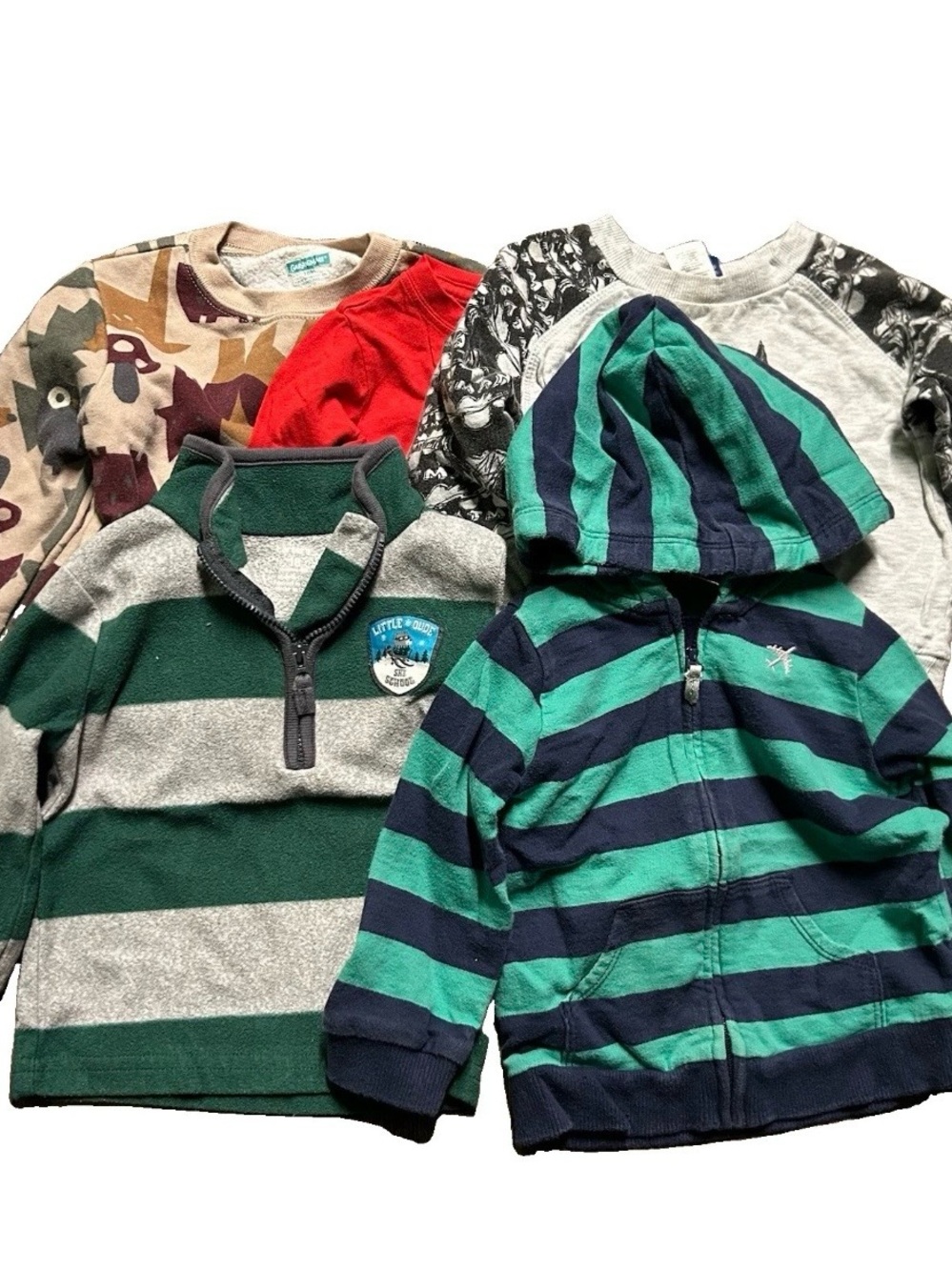Toddler Boy Winter Tops Fleece Long Sleeves Size 12-18 Months